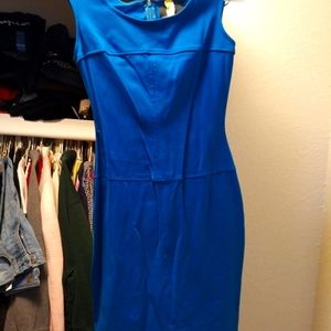 Cynthia Rowely (xs) neoprene spandex teal blue dress..